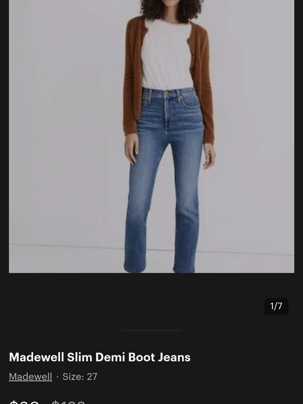 Madewell Slim Demi Boot Jeans - Blue
